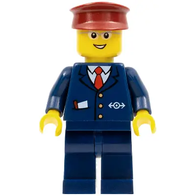  Steward - Dark Blue Suit with Train Logo, Dark Blue Legs, Dark Red Hat, Glasses