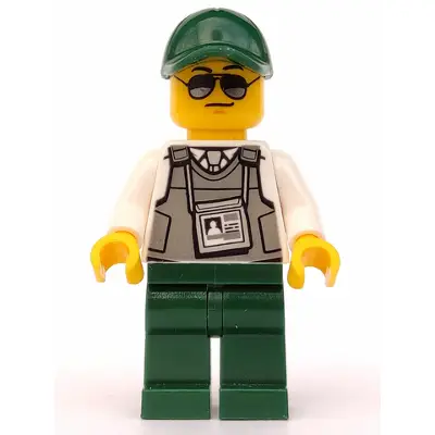  Security Officer - Dark Green Legs, Dark Green Cap with Hole, Sunglasses