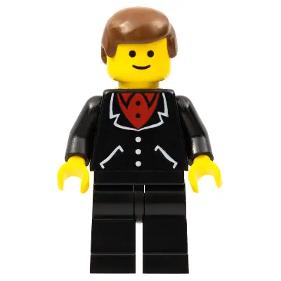  Suit with 3 Buttons Black - Black Legs, Brown Male Hair