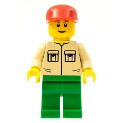  Shirt with 2 Pockets No Collar, Green Legs, Red Cap