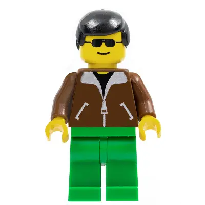  Jacket Brown - Green Legs, Black Male Hair