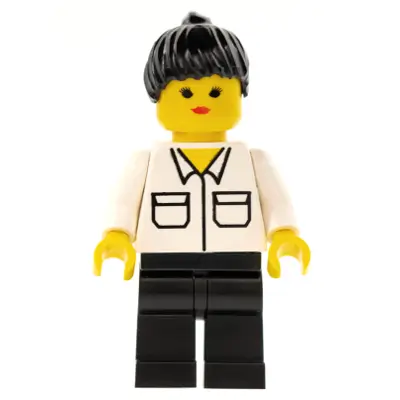  Shirt with 2 Pockets, Black Legs, Black Ponytail Hair