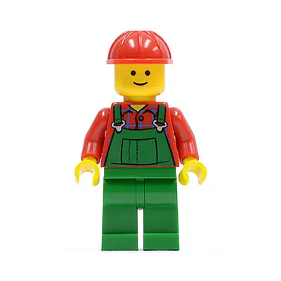  Overalls Farmer Green, Red Construction Helmet