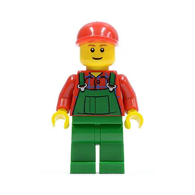  Overalls Farmer Green, Red Short Bill Cap