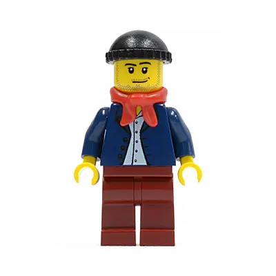  Dark Blue Jacket, Light Blue Shirt, Dark Red Legs, Red Bandana, Black Knit Cap