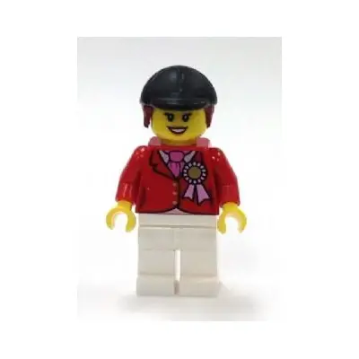  Red Riding Jacket with Award Ribbon, White Legs, Black Riding Helmet