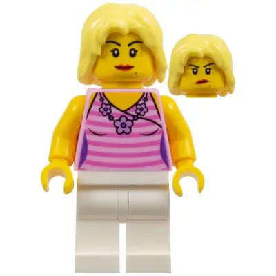  Mom, Pink Striped Top