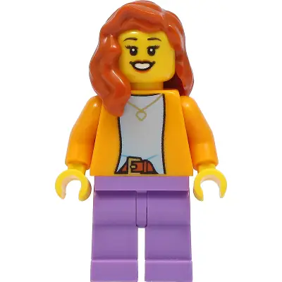  Mom - Bright Light Orange Jacket, Medium Lavender Legs, Dark Orange Hair