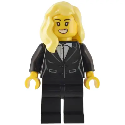  Magician - Female, Black Suit Jacket with White Button Up Shirt, Black Legs, Bright Light Yellow Hair