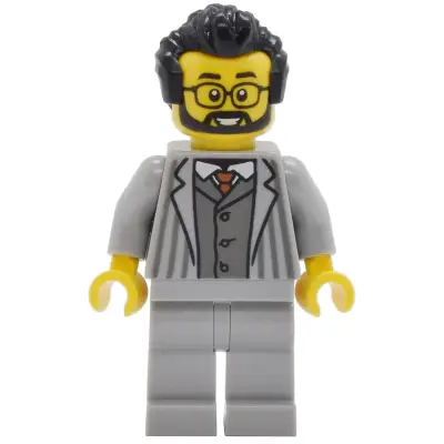  Tudor House Haberdashery Store Owner - Light Bluish Gray Jacket with Pinstripes and Legs, Black  Hair