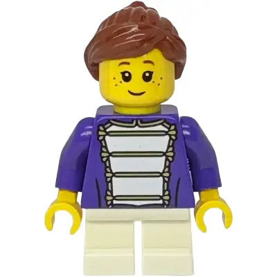  Shopping Street Child - Girl, Dark Purple Marching Band Jacket, White Short Legs, Reddish Brown Hair