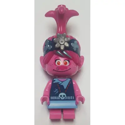  Poppy - Dark Blue Jacket, Flat Silver Flower