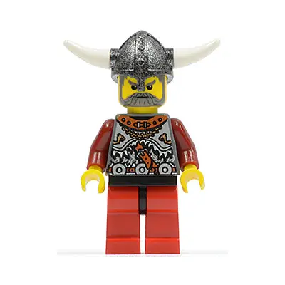  Viking Red Chess Bishop - Horns Glued to Helmet