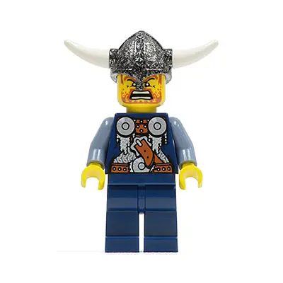  Viking Blue Chess Pawn - Horns Glued to Helmet