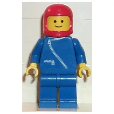  Jacket with Zipper - Blue, Blue Legs, Red Classic Helmet