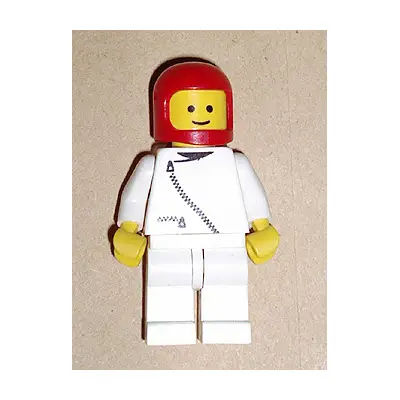  Jacket with Zipper - White, White Legs, Red Classic Helmet