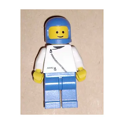  Jacket with Zipper - White, Blue Legs, Blue Classic Helmet