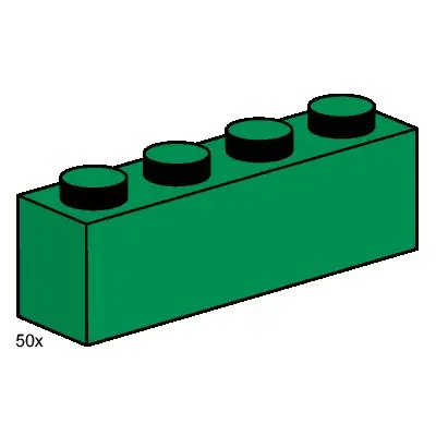 1x4 Dark Green Bricks