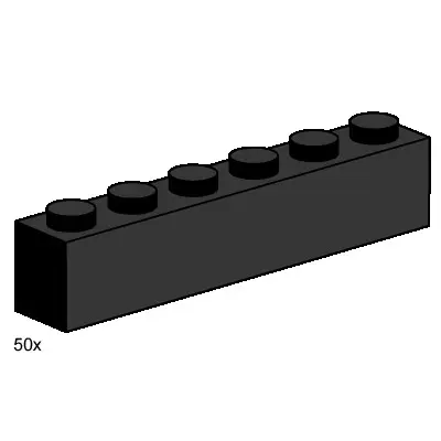 1x6 Black Bricks