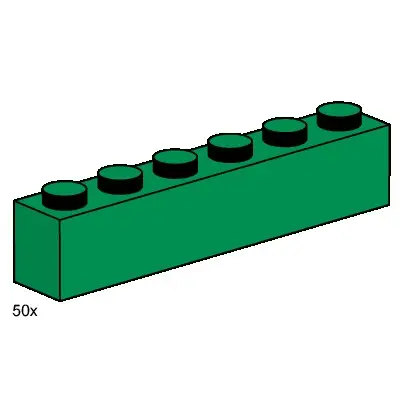 1x6 Dark Green Bricks
