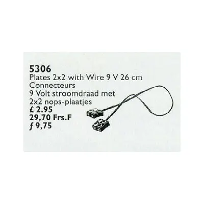Plates 2 x 2 with Wire, 9V, 26 cm