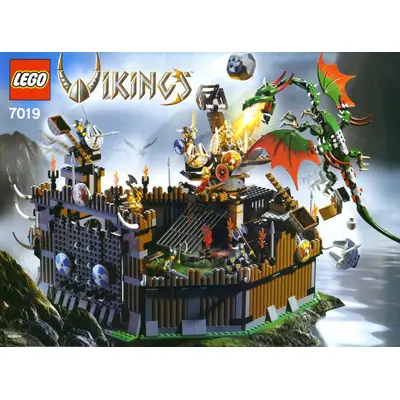 Załoga warowni Wikingów w walce ze smoki